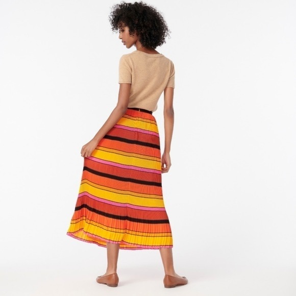 J. Crew Pleated Striped Full Skirt | Size 16 - Picture 6 of 8